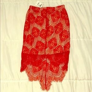 Red Lace Skirt